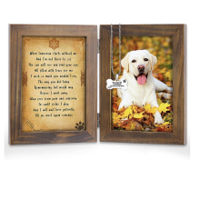 Amazon Solid Wood walnut rustic  color Loss Gifts Dog Rememberance   Pet Memorial Picture Frame with pendant